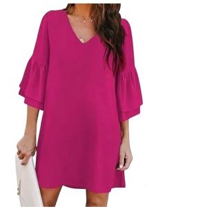 Women’s Pink V Neck Dress Size 2XL